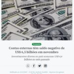 １１月の経常収支で６５億ドルの赤字計上と報じる２２日付アジェンシア・ブラジルの記事の一部