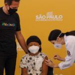 接種第１号のダヴィ君（Governo de Sao Paulo）