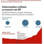 サンパウロ州での入院者数急増を示すグラフ（１７日付Ｇ１サイトの記事の一部）
