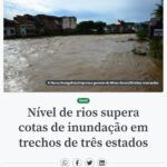 南東部３州に警戒水位を超えた河川や支流があると報じる１２日付アジェンシア・ブラジルの記事の一部