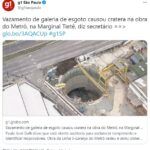 《サンパウロ市》マルジナル・チエテも陥没＝地下鉄建設現場の崩落事故で