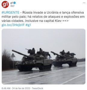 ２４日のロシアのウクライナ侵攻（Twitter）