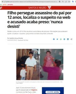 父親を殺した犯人を１２年かけて追跡した息子の件を報じる２３日付Ｇ１サイトの記事の一部