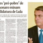 「ボルソナロの貧困層対策がルーラの足元を崩す」と報じる２５日付フォーリャ紙
