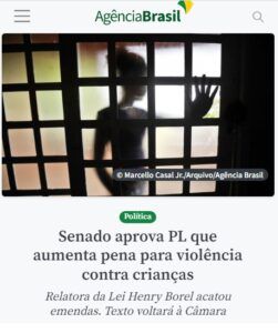 上院が「エンリー・ボレル法」承認と報じる２２日付アジェンシア・ブラジルの記事の一部