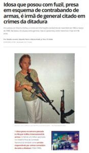 密輸した銃を手にポーズをとるイルマ容疑者（２２日付Ｇ１サイトの記事の一部）