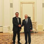 ２月１６日にクレムリンで会談したボルソナロ大統領とプーチン大統領（Kremlin Oficial）