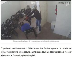 外部から侵入した男達が退院許可待ちの男性を射殺した場面（２５日付メイオノルテ・サイトの記事の一部）