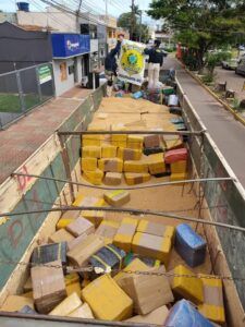 荷台に隠されていた大量の大麻（Divulgação/PRF）