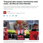 《ブラジル》アマゾン「活動家を殺せば殺すほど声を高める」父殺された娘が明言