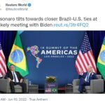 首脳会談時のボルソナロ大統領とバイデン大統領（Twitter）