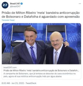ボルソナロ氏とリベイロ氏（Twitter）