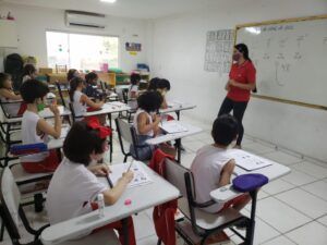 募集先の一つ、ブラジル越知日伯学園の様子