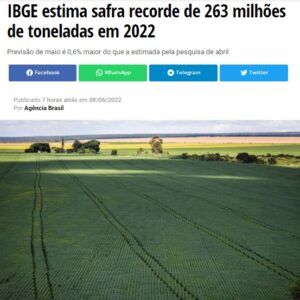農産物の収量が新記録を更新する見込みと報じる８日付ポルタル・ロンドンの記事の一部