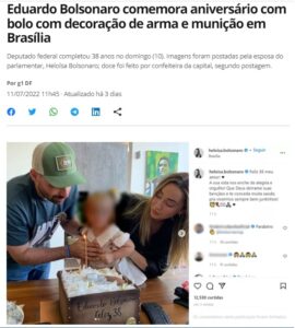 エドゥアルド下議の誕生ケーキとローソクを吹き消させている下議夫妻（１１日付Ｇ１サイトの記事の一部）
