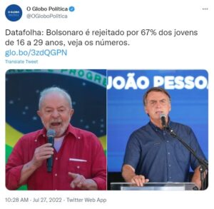 ルーラ氏とボルソナロ氏（Twitter）