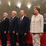 テメル、ルーラ、サルネイ、ジウマら元大統領がずらりと並んだ異例の就任式（Foto: Antonio Augusto/Secom/TSE）