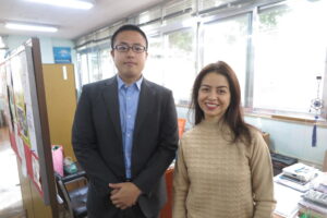 送付を呼び掛けるCIATEの影山専務理事と秋山アンドレザさん