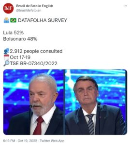 ルーラ氏とボルソナロ氏（Twitter）