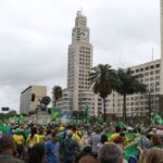 ２日に行われたリオ市での抗議行動の様子（Tania Rego/AGencia Brasil）