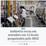 ９月は工業生産が減少＝１５地域中１２地域で