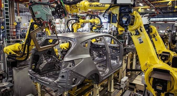 現代社の工場の生産ライン（DIVULGAÇÃO/HYUNDAI）