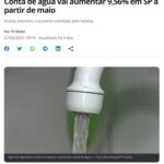 サンパウロ州の水道料金が５月から値上がりすると報じる７日付Ｇ１サイトの記事の一部