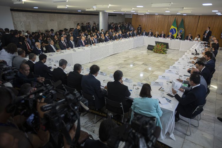 １８日の三権会議の様子（Joédson Alves/ Agência Brasil）