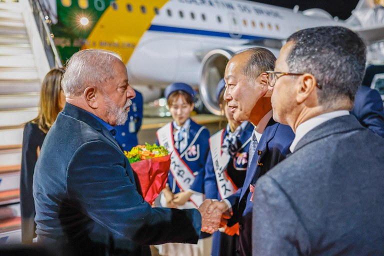 広島に到着したルーラ大統領（Foto: Ricardo Stuckert/PR）