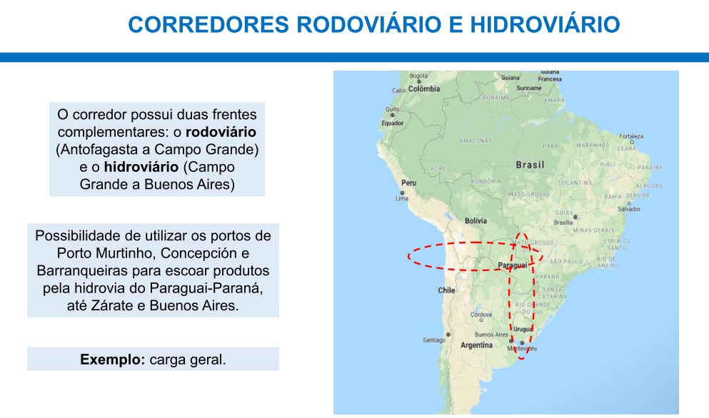 ブラジル中西部全体、およびラプラタ河水運による南部経済の活性化が期待されている(ブラジル政府企画書より)