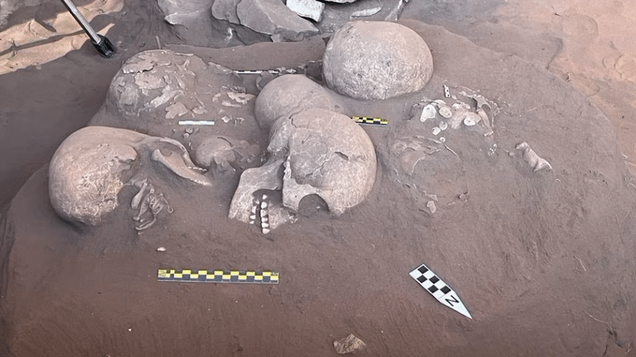 約１万２千年前のものと思われる人の化石（Acervo Serranópolis/PUC Goiás）