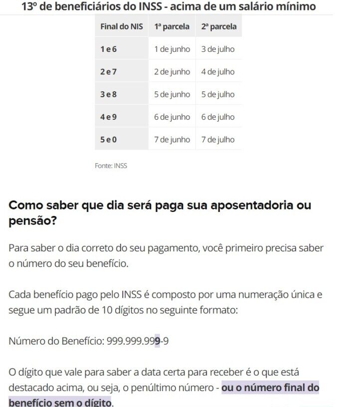 受給額が最低賃金一つよりも多い人への支給日程（５日付ヴァロール・インヴェステサイトの記事の一部）