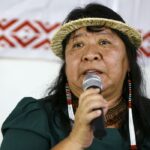 事件から１年経って先住民族の領土保護の脆弱性が再び注目されていると語るジョエニアＦｕｎａｉ会長（©Marcelo Camargo/Agencia Braisl）