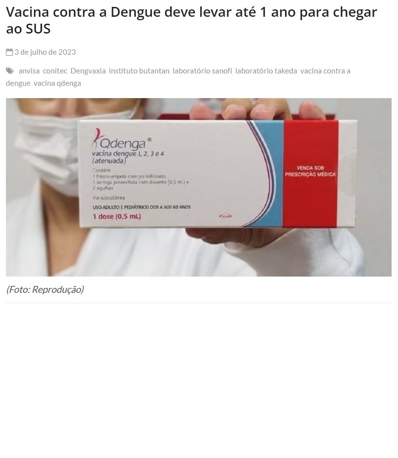 武田製薬製のデング熱ワクチン（３日付ｃｂｎｖａｌｅサイトの記事の一部