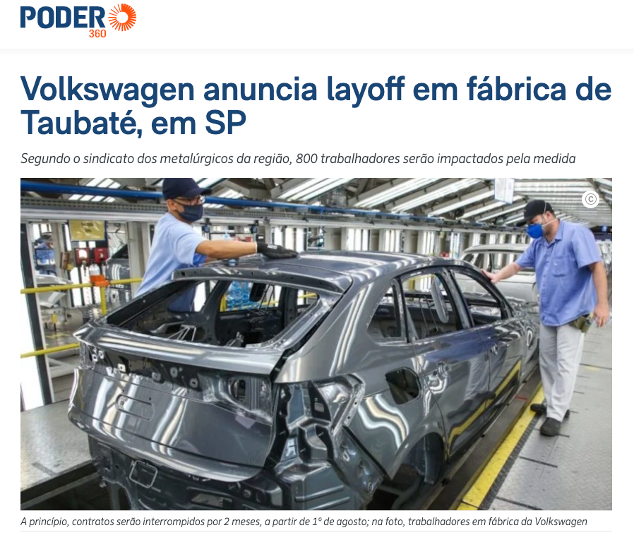 フォルクスワーゲン工場の労働者たち（１７日付ポデール３６０サイトの記事の一部）