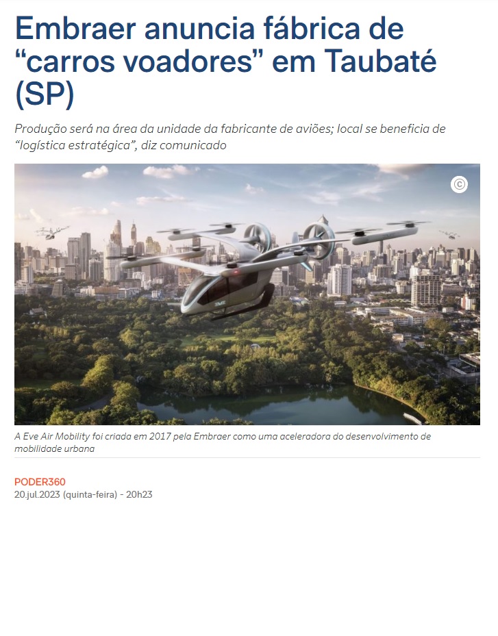 空飛ぶ車はタウバテ工場で製造と報じる２０日付ポデール３６０サイトの記事の一部