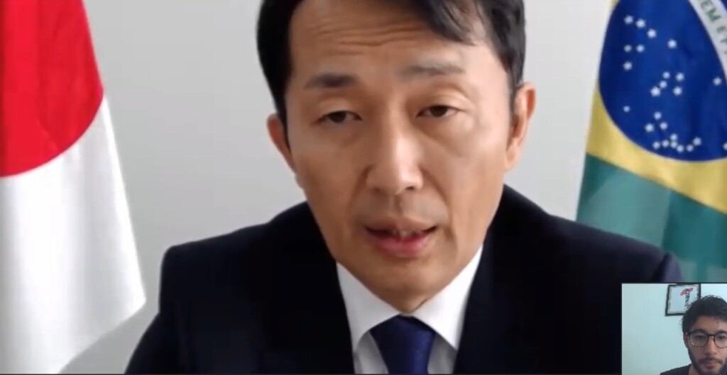本紙オンライン取材に答える林大使