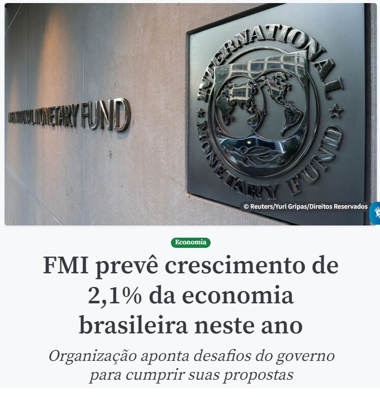 ＩＭＦが経済成長率などに関する報告書を発表したと報ずる７月３１日付アジェンシア・ブラジルの記事の一部