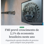 ＩＭＦが経済成長率などに関する報告書を発表したと報ずる７月３１日付アジェンシア・ブラジルの記事の一部