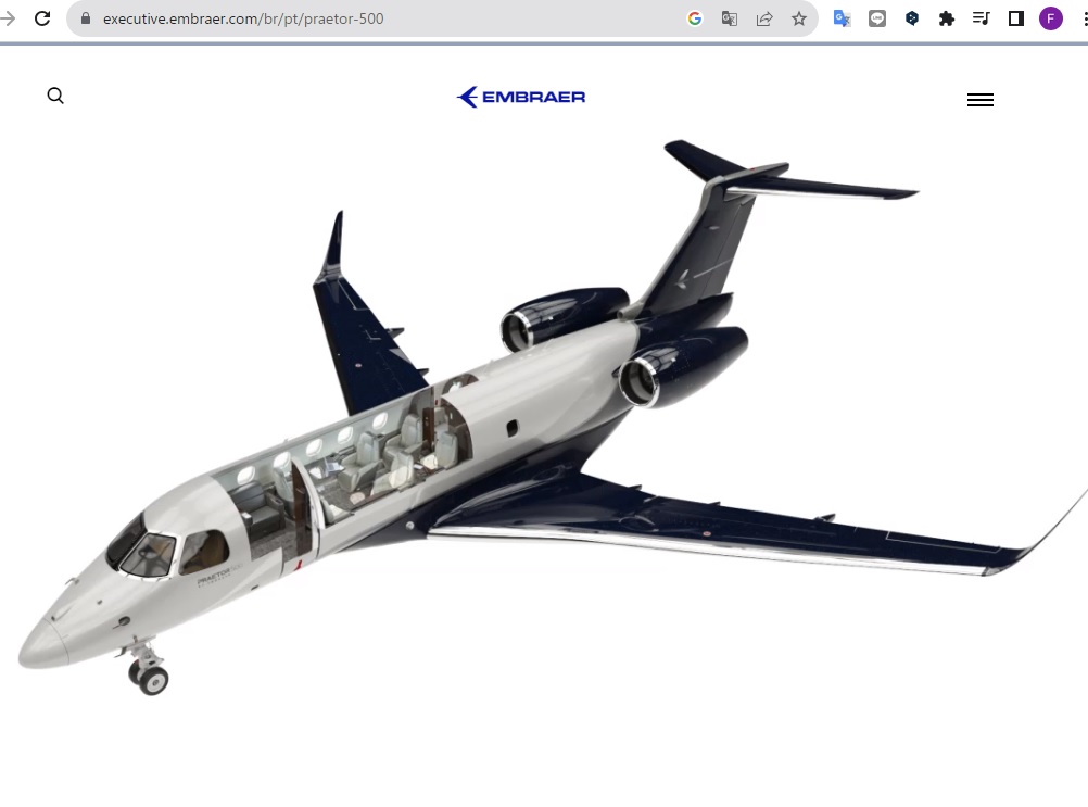 エンブラエル社「Ｐｒｅａｔｏｒ ５００」（同社サイト）