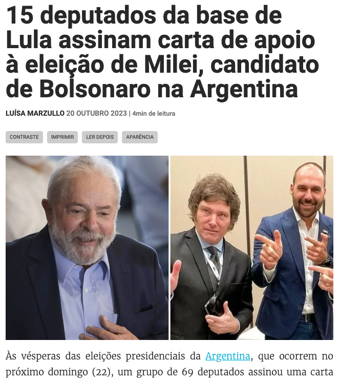 ブラジルとアルゼンチンの今後はいかに？（２０日付オ・グローボ・サイトの記事の一部）