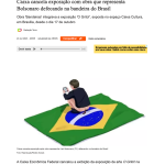 ボルソナロ前大統領がブラジル国旗に排便する様子を描いた作品（２４日付テラ・サイトの記事の一部）