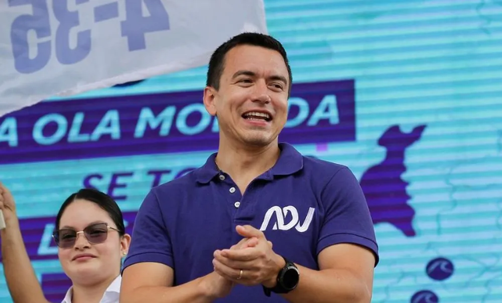 大統領選挙の決選投票で勝利したダニエル・ノボア氏（Foto: Reprodução/Instagram @danielnoboaok）