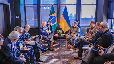 ゼレンスキー大統領とルーラ大統領の初の直接会談の様子（９月２０日）（Foto: Ricardo Stuckert/PR）