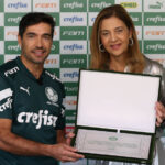 パルメイラスのレイラ・ペレイラ会長（右）とアベル・フェレイラ監督（左）(Foto: Cesar Greco/Palmeiras/by Canon)