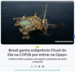 ブラジルが化石賞受賞と報じる４日付アジェンシア・ブラジルの記事の一部