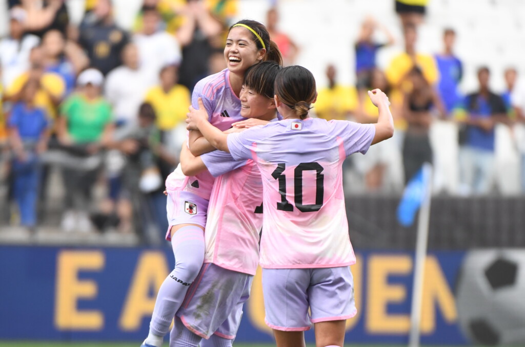 得点を喜ぶサッカー女子日本代表（提供日本サッカー協会）