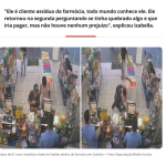 防犯カメラに映った強盗の瞬間（左）と被害者が容疑者を捕まえる瞬間（右）（１４日付Ｇ１サイトの記事の一部）