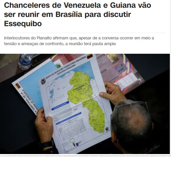 エセキボ地域について話し合うために外相会談が行われると報じる２３日付ＣＮＮブラジルの記事の一部
