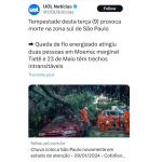 サンパウロ市の暴風雨を伝える報道